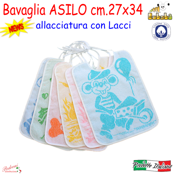 Bavaglia ASILO BAV016-PISOLO " con Lacci " Cm.27x34 MEDIA