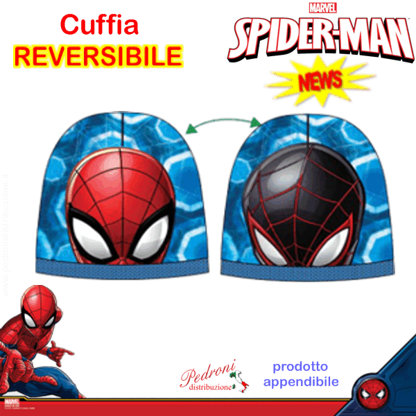 SPIDER-MAN Cuffia bambino "REVERSIBILE" art.MV4068 in 2 colori