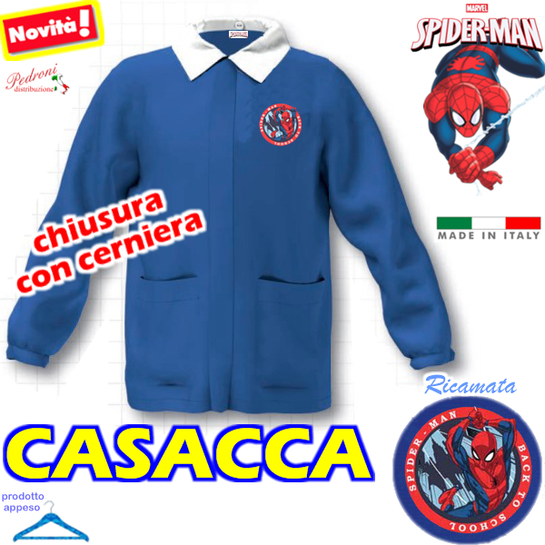 SPIDERMAN "CASACCA" SCUOLA bambino MV701 BLUETTE Tg.65 Cm.116