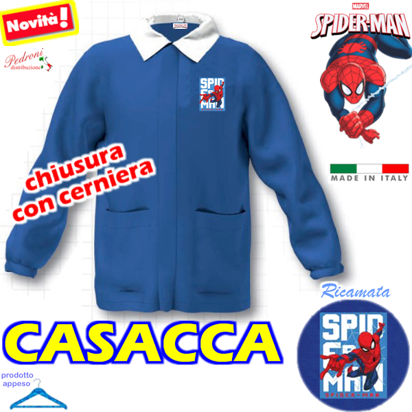SPIDERMAN "CASACCA" SCUOLA bambino MV703 BLUETTE Tg.65 Cm.116