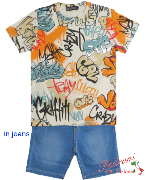 ESTATE Completo bambino MG FM1244 BEIGE/jeans 4/12 anni