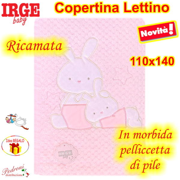 *IRGE* Copertina LETTINO " Pelliccetta di Pile " IG058/5 Rosa
