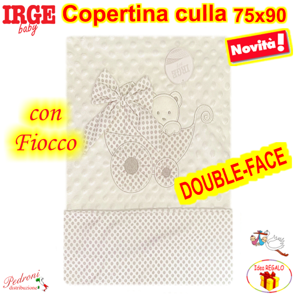 *IRGE* Copertina CULLA DOUBLE-FACE IG063/1 Panna