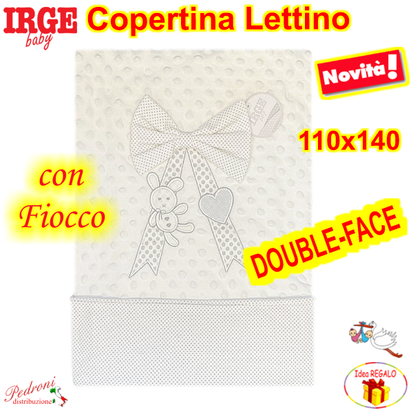 *IRGE* Copertina LETTINO DOUBLE-FACE IG070/4 Panna