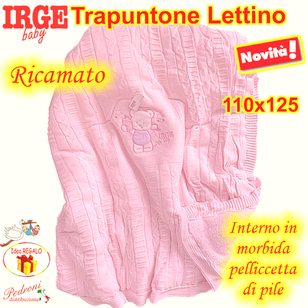 *IRGE* COPERTA-TRAPUNTONA IMBOTTITA LANA IG145/2 ROSA