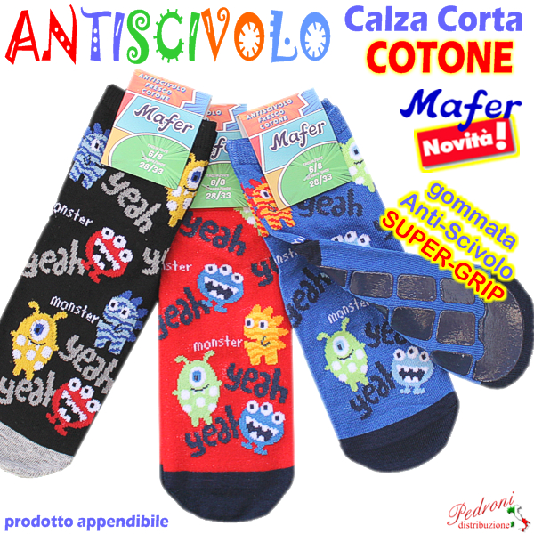 MAFER Calza ANTISCIVOLO Bambino COTONE Tg.22/33 RAN7035
