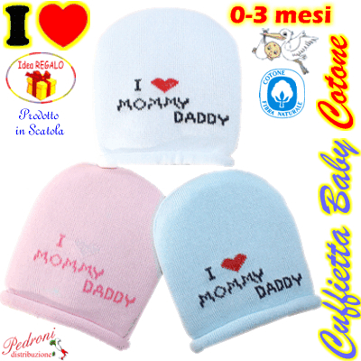 #CORREDINO# Cuffietta BABY in COTONE 0/3 Mesi 5799 in 3 colori