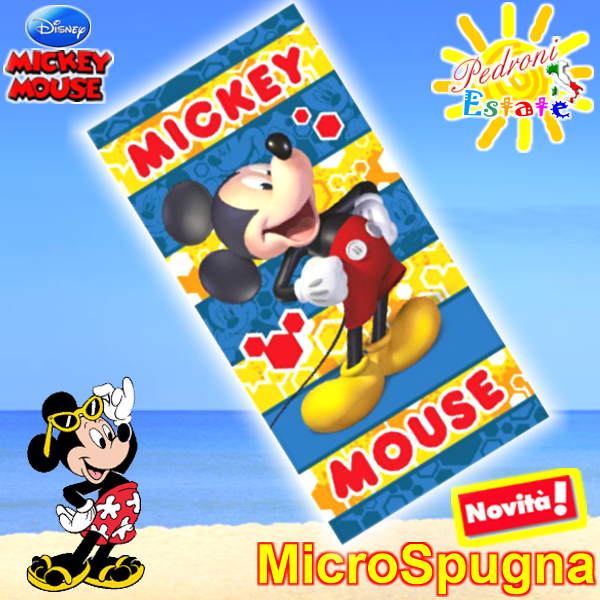 MICKEY DISNEY Telo mare "Micro-Spugna" misura 70x140 art.WD114