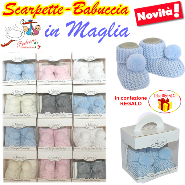 Scarpetta-Babbuccia baby IN MAGLIA art.1788 colori assortiti