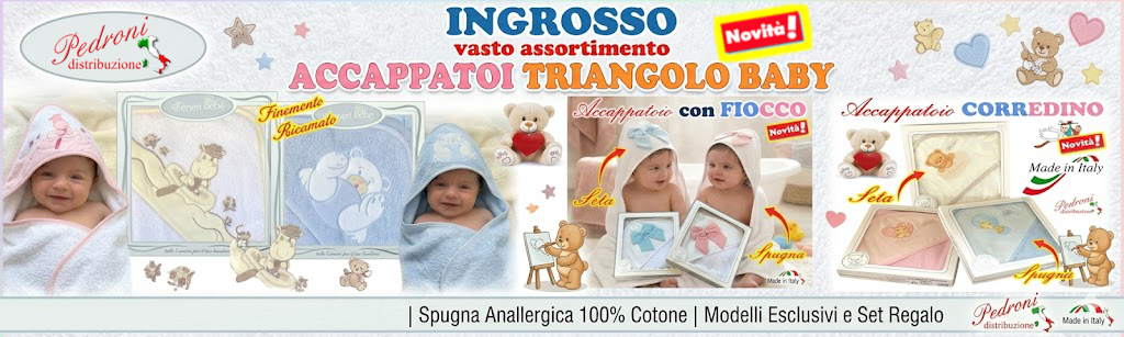 INGROSSO TRIANGOLO ACCAPPATOIO BABY SPUGNA PRODUTTORE GROSSISTA TRIANGOLO SPUGNA BABY INGROSSO PRODUZIONE DISTRIBUTORE PER NEGOZIANTI RIVENDITORI