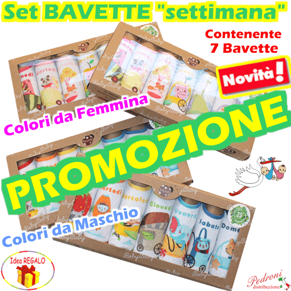 #PROMOZIONE# BAVETTE della "SETTIMANA" B8008-9 Maschio/Femmina