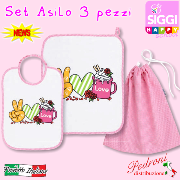 SIGGI Set asilo SIGGI 34SE0724 Love Rosa