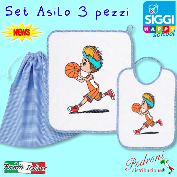 SIGGI Set asilo SIGGI 34SE0725 Basket Cielo