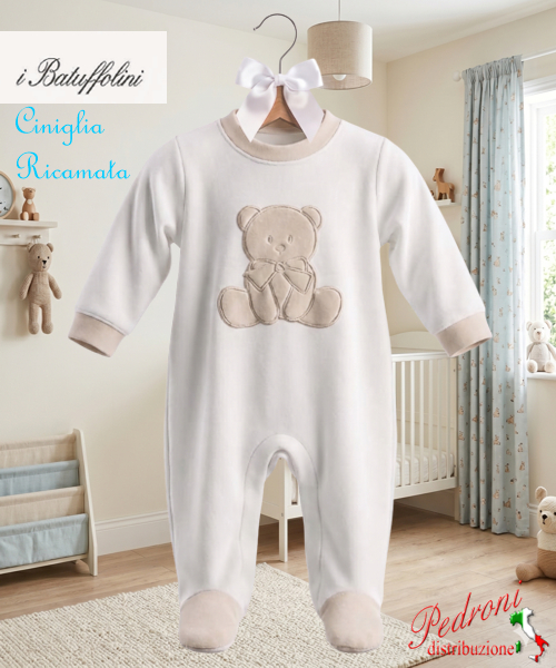 BATUFFOLINI Tutina Ciniglia B548/2N Panna/beige 0/6 mesi BATUFFOLINI Tutina Ciniglia B548/2N Panna/beige 0/6 mesi