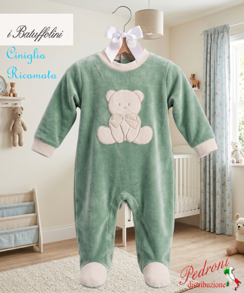 BATUFFOLINI Tutina Ciniglia B548/2N Verde/Beige 0/6 mesi