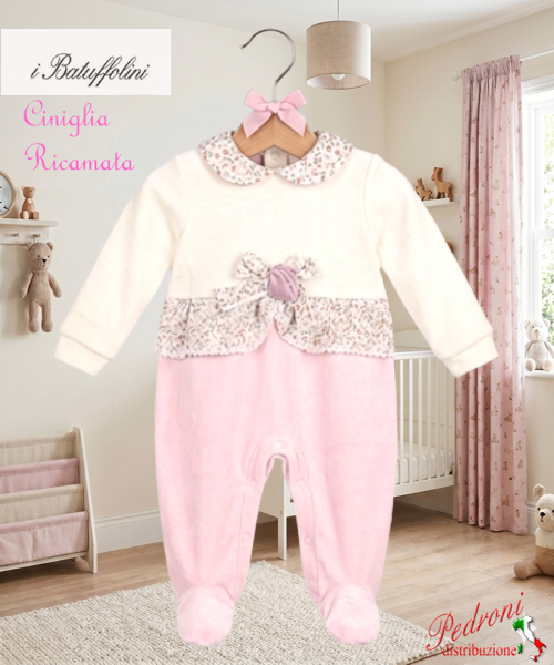 BATUFFOLINI Tutina Ciniglia B548/6F Panna/Rosa 0/6 mesi BATUFFOLINI Tutina Ciniglia B548/6F Panna/Rosa 0/6 mesi