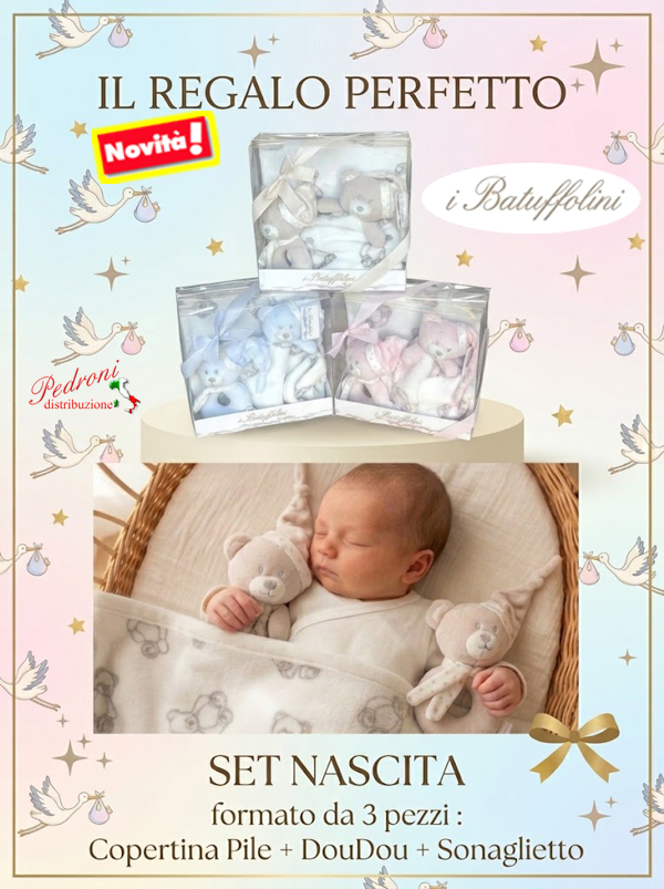 *SET REGALO* NASCITA composto da 3 PEZZI art. B567 in 3 colori
