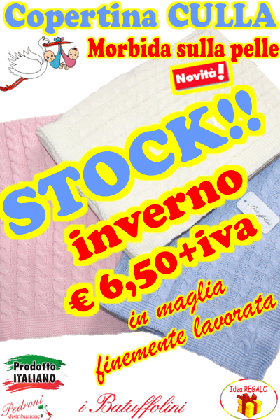 # STOCK # Copertina CULLA in MAGLIA LAVORATA B453 in 3 Colori