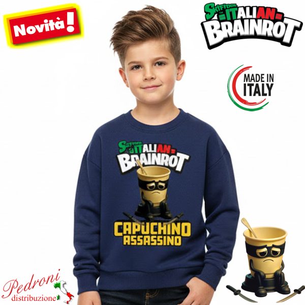 # SKIFIDOL ITALIAN BRAINROT # Felpa 4/12 Anni BR018 Blue