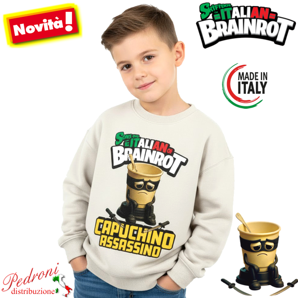 # SKIFIDOL ITALIAN BRAINROT # Felpa 4/12 Anni BR018 Crema