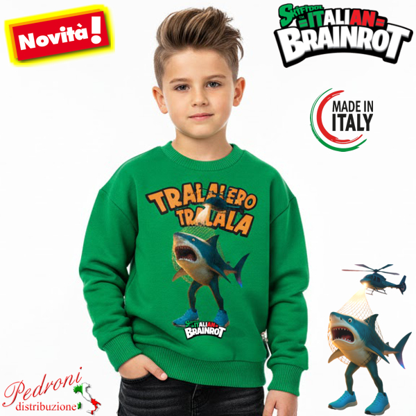 # SKIFIDOL ITALIAN BRAINROT # Felpa 4/12 Anni BR020 Green