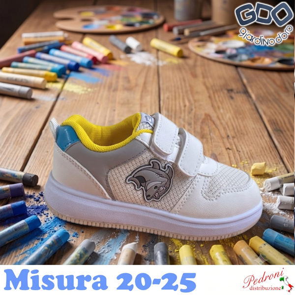 *NOVITA'* SCARPA bambino GD5103 Misura 20/25 Bianco *NOVITA'* SCARPA bambino GD5103 Misura 20/25 Bianco