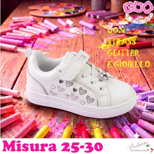 * NOVITA' * SCARPA bambina GD5549 Misura 25/30 Bianco