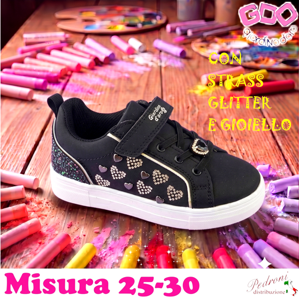 * NOVITA' * SCARPA bambina GD5549 Misura 25/30 Nero