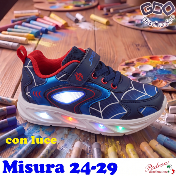 *NOVITA'* SCARPA bambino GD6533 Misura 24/29 Blu/Rosso *NOVITA'* SCARPA bambino GD6533 Misura 24/29 Blu/Rosso