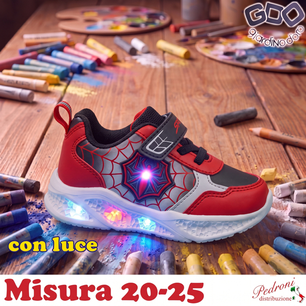 *NOVITA'* SCARPA bambino GD6546 Misura 20/25 Nero/Rosso *NOVITA'* SCARPA bambino GD6546 Misura 20/25 Nero/Rosso