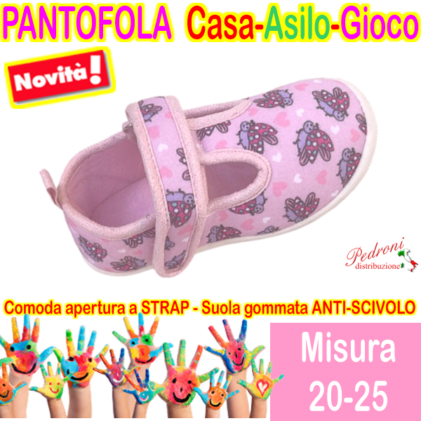 PANTOFOLA bimba CASA-ASILO-GIOCO art.GD3227 Tg.20/25 Var.C