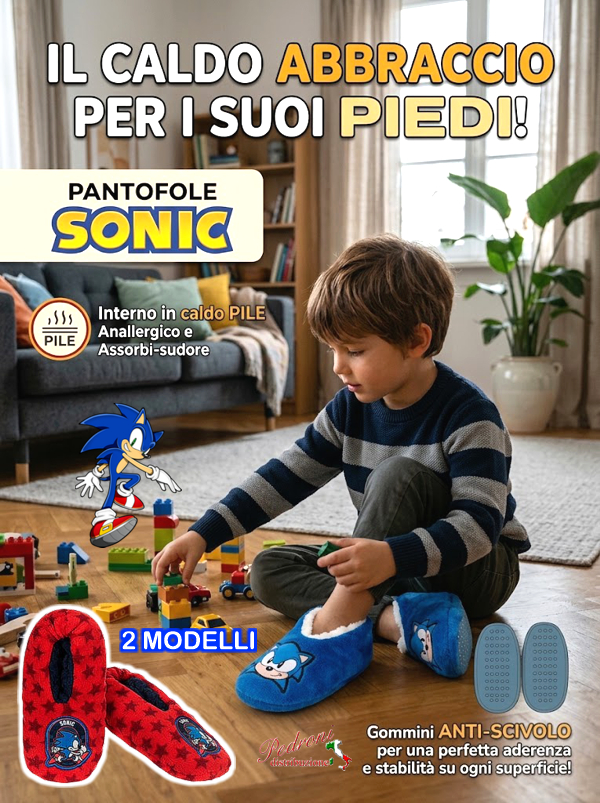 * Novita' SONIC * PANTOFOLA bambino SN6139 Tg.23/34 - 2/8 Anni * Novita' SONIC * PANTOFOLA bambino SN6139 Tg.23/34 - 2/8 Anni
