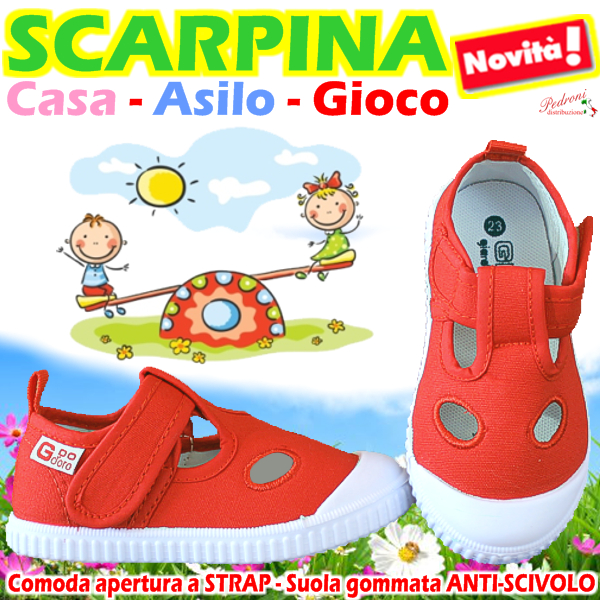 SCARPINA bimbo-bimba CASA-ASILO-GIOCO Tg.19/26 GD3087-U Rosso
