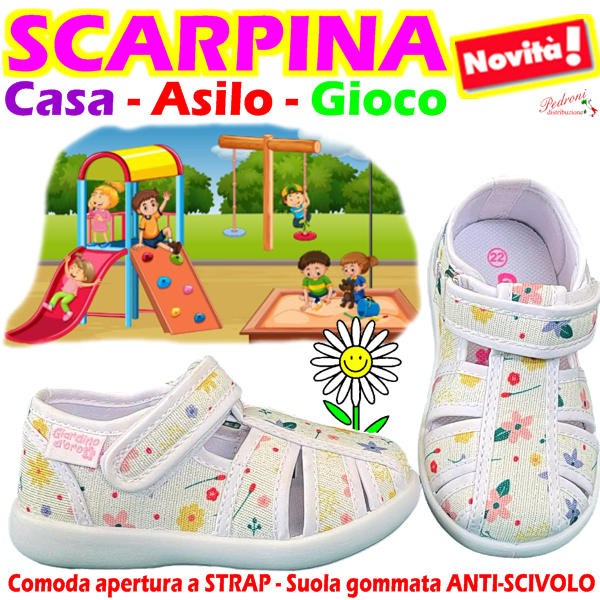 SCARPINA bimba CASA-ASILO-GIOCO Tg.19/26 GD4145 Bianco