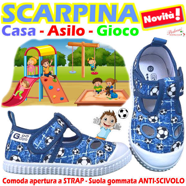 SCARPINA bimbo CASA-ASILO-GIOCO Tg.19/26 GD3087 Calcio