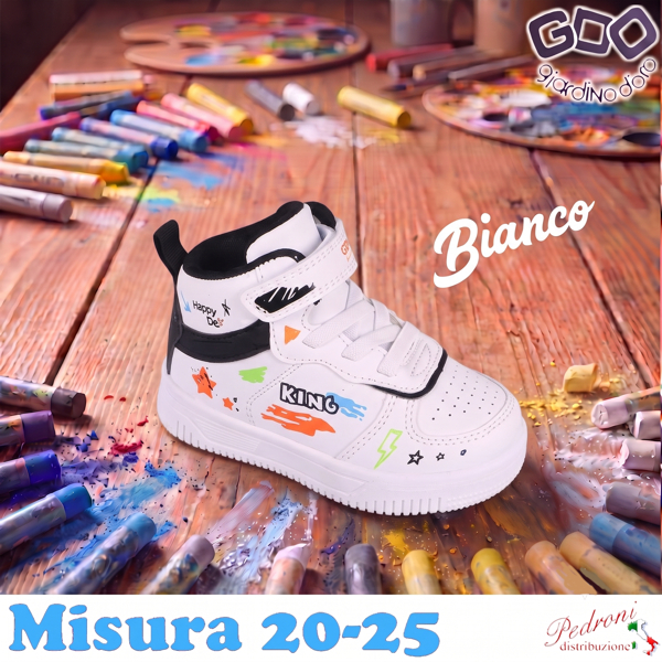 * NOVITA' * SCARPA bambino GD5538 Misura 20/25 Bianco
