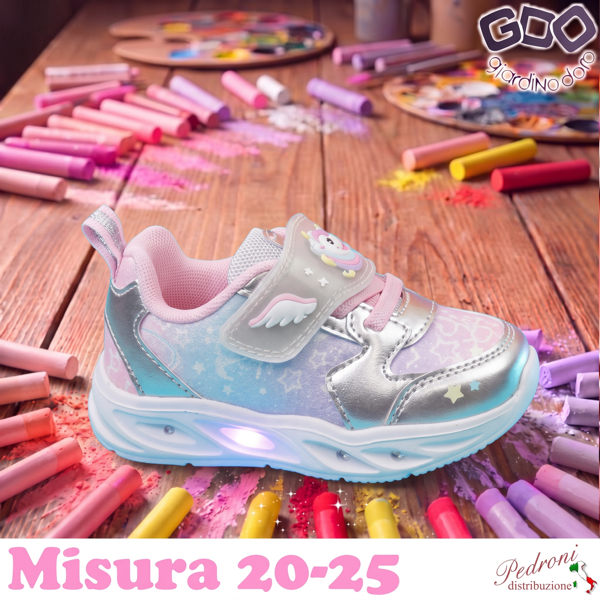 *NOVITA'* SCARPA bambina GD6545 Misura 20/25 Argento *NOVITA'* SCARPA bambina GD6545 Misura 20/25 Argento