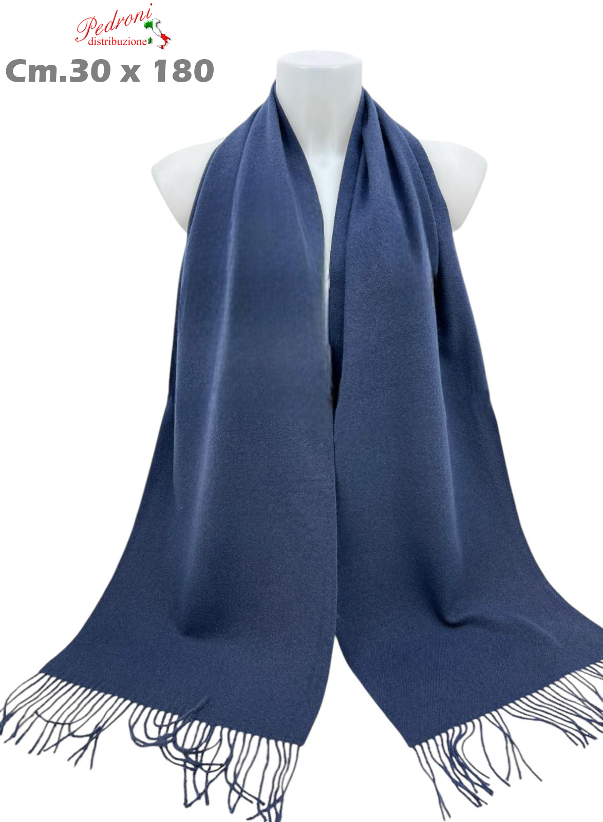 SCIARPA unisex INVERNALE AM-5110 cm.30x180 Navy-34 Blue