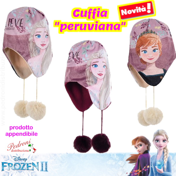 FROZEN Cuffia " PERUVIANA "con Pon-Pon art.FR4035 in 2 colori