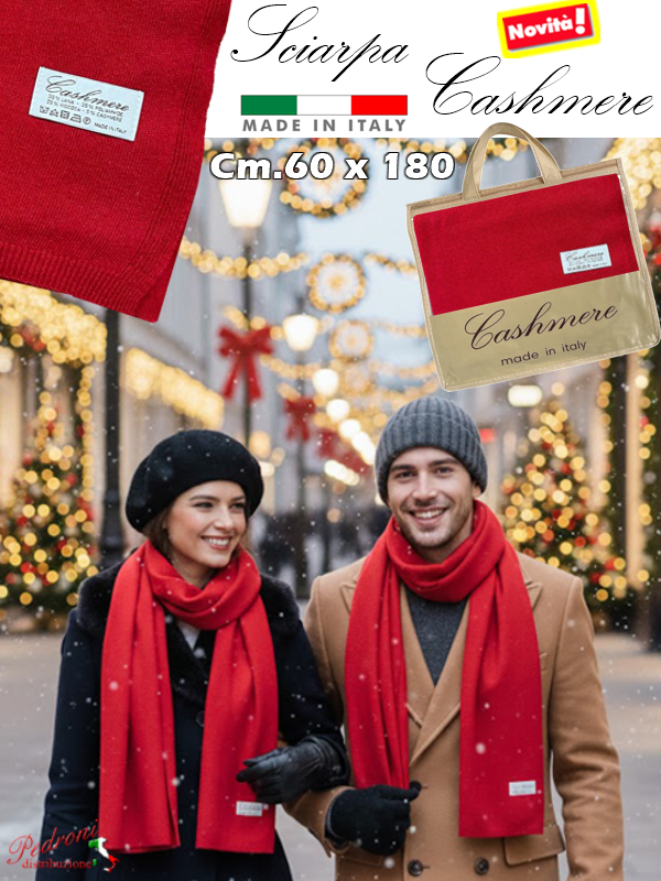 * NOVITA' * SCIARPA in " CASHMERE " art.1930 cm.60x180 Rosso * NOVITA' * SCIARPA in " CASHMERE " art.1930 cm.60x180 Rosso