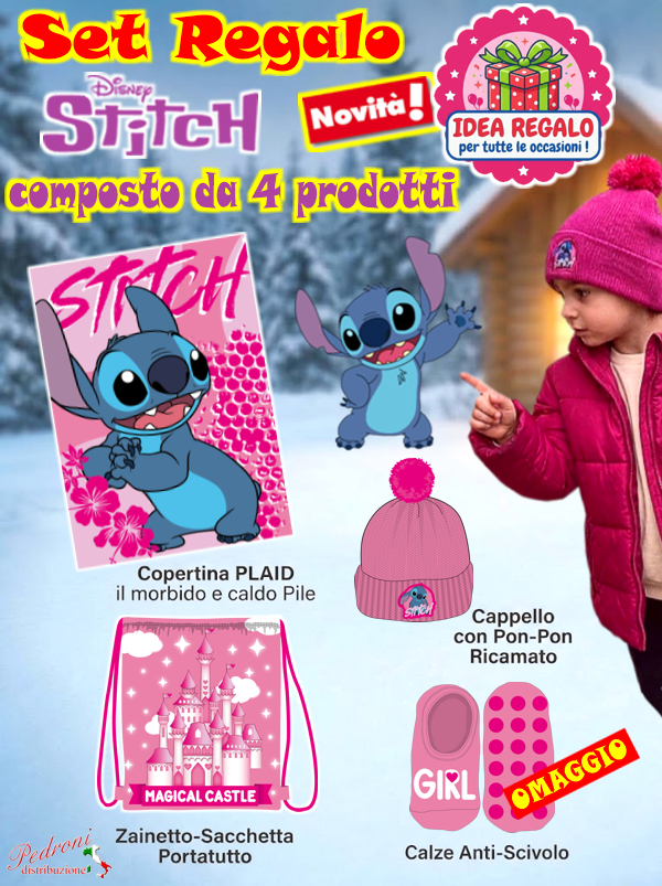 * SET REGALO INVERNO * STITCH contenente 4 PRODOTTI art.ST732