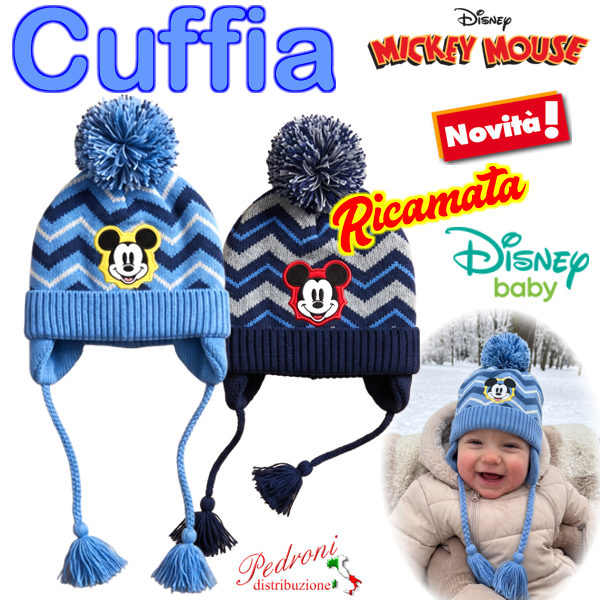 *BABY DISNEY* MICKEY Cuffia PARAORECCHIE Tg.48-50 WH0834 2col *BABY DISNEY* MICKEY Cuffia PARAORECCHIE Tg.48-50 WH0834 2col