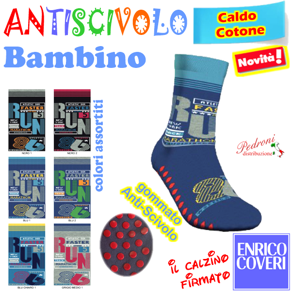 COVERI Calza ANTISCIVOLO Bambino CALDO COTONE Tg.21/39 FEET-203