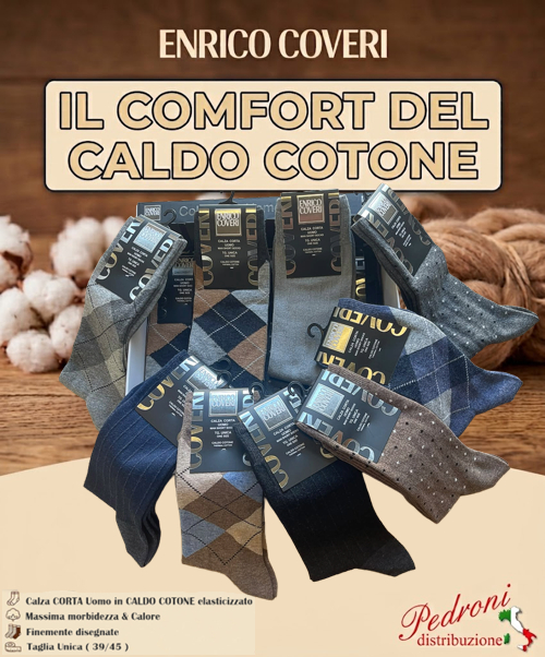 *COVERI* Calza Uomo CALDO COTONE TREND LINE-385 Tg.39/45