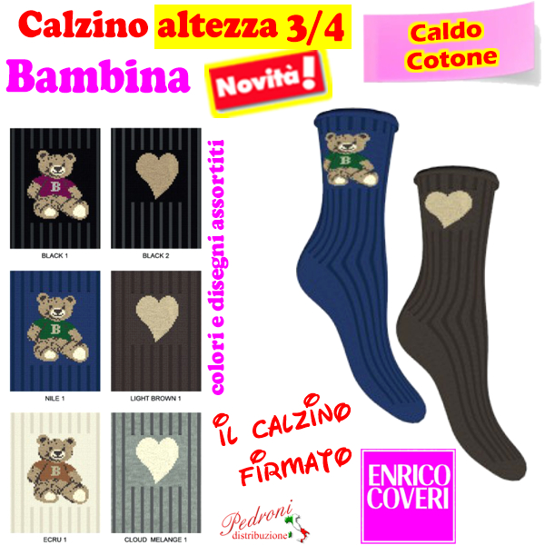 COVERI Calza " 3/4 " bambina CALDO COTONE STELLA-6 Tg.27/39