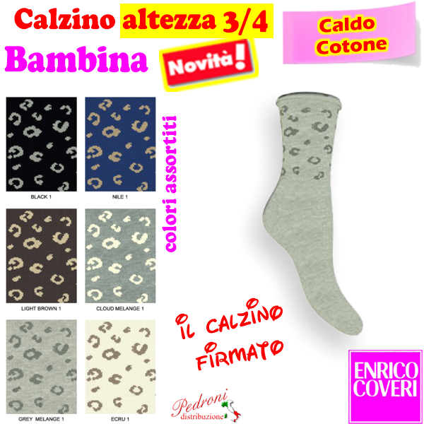 COVERI Calza " 3/4 " bambina CALDO COTONE STELLA-8 Tg.27/39