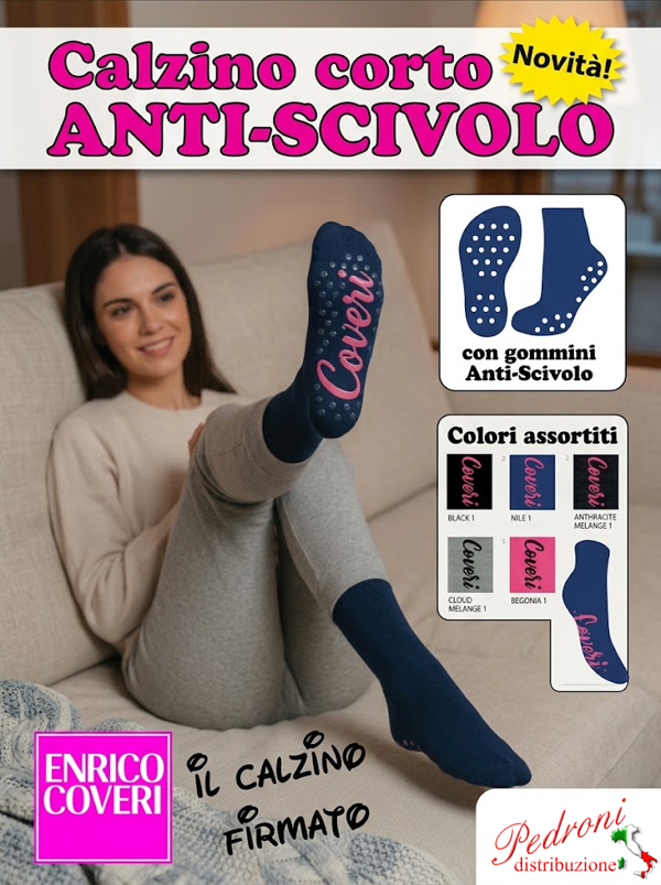 *ANTISCIVOLO COVERI* Calza CORTA ragazza CHERIE-1 Tg.35/41