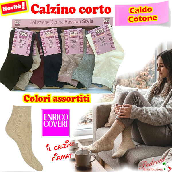 COVERI Calza CORTA ragazza CALDO COTONE ELISA-360 Tg.35/41
