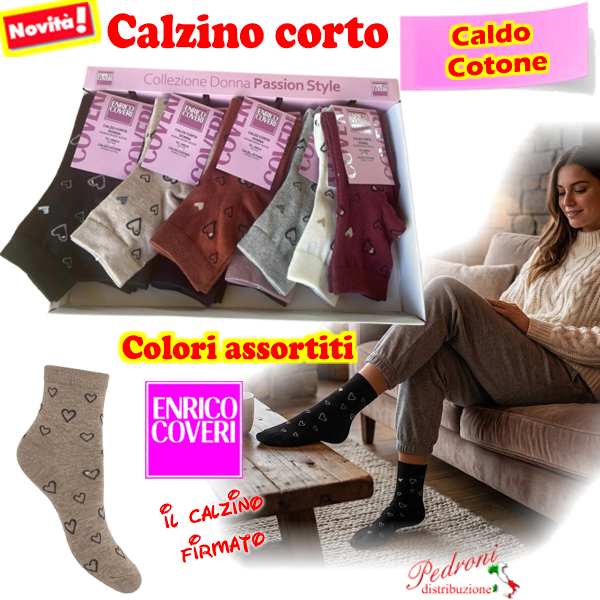 COVERI Calza CORTA ragazza CALDO COTONE ELISA-367 Tg.35/41