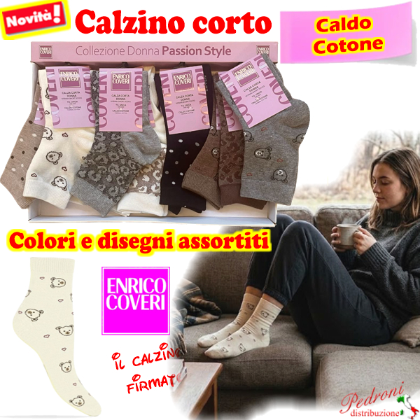 COVERI Calza CORTA ragazza CALDO COTONE ELISA-371 Tg.35/41